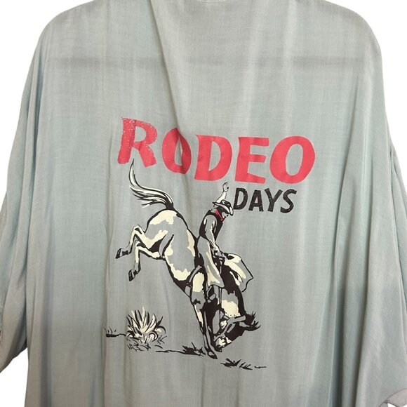 Cruel Denim Womens Blue Tassel Trimmed Rodeo Days Open Front Kimono Size XL - Picture 3 of 6